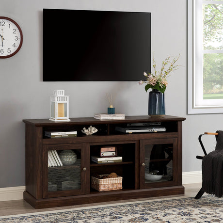 American Traditional Brown MDF TV Stand Console - Sleep Galleria