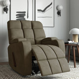 Contemporary Manual Handle Recliner Chair With Microfiber Upholstery