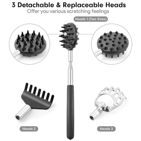 3 - Piece Stainless Steel Telescopic Back Scratcher Set - DEDOMON - Sleep Galleria