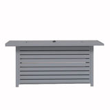 Steel Propane Outdoor Fire Pit Table With Lid Gray Steel