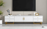 Modern White MDF TV Stand With Storage Cabinet - Sleep Galleria