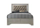 Champagne Upholstered LED Panel Queen Bed Frame