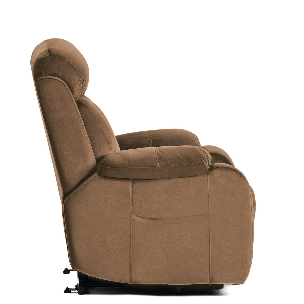 Brown Cashmere Fabric Power Lift Chair Recliner - Dreams Private Label - Sleep Galleria