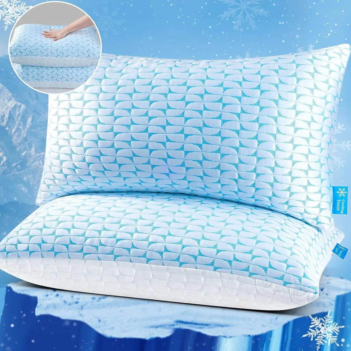 Cooling Gel Memory Foam Pillows Set of 2 - Sleep Galleria