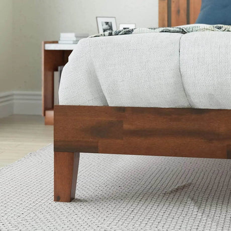 Deluxe Wood Platform Bed Frame with Headboard and Slat Support - Sleep Galleria