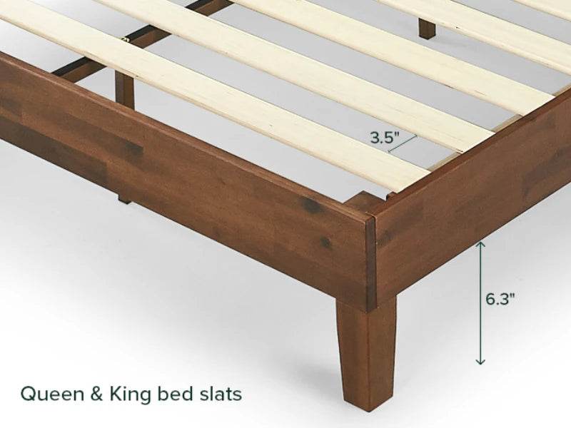 Deluxe Wood Platform Bed Frame with Headboard and Slat Support - Sleep Galleria