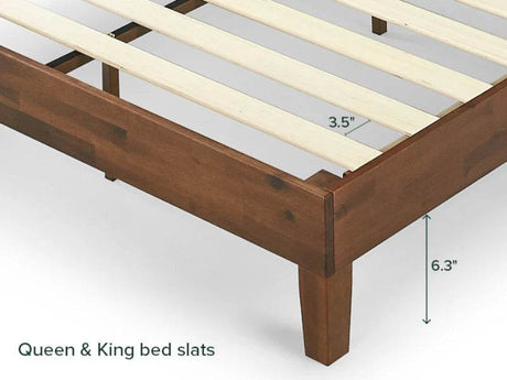 Deluxe Wood Platform Bed Frame with Headboard and Slat Support - Sleep Galleria