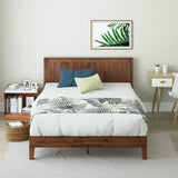 Deluxe Wood Platform Bed Frame with Headboard and Slat Support - Sleep Galleria