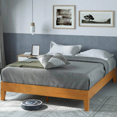 Deluxe Wood Platform Bed Frame with Headboard and Slat Support - Dreams Private Label - Sleep Galleria