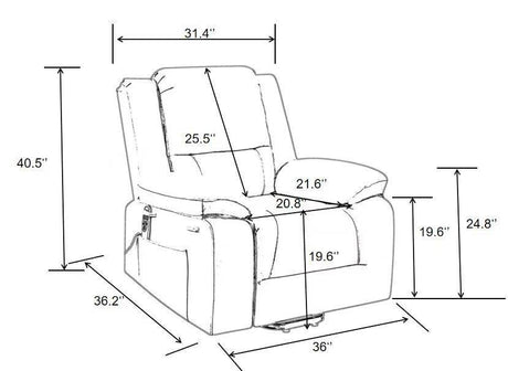Electric Power Recliner Chair With Massage Beige - Sleep Galleria