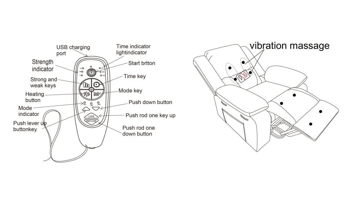 Electric Power Recliner Chair With Massage Light Grey - Sleep Galleria