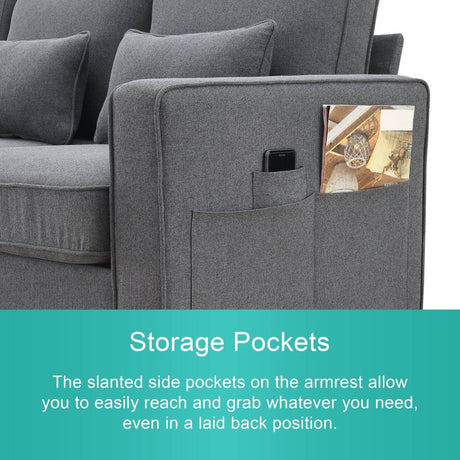 Modern Linen Fabric 4-Seater Sofa - Sleep Galleria
