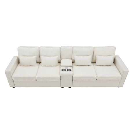 Modern Linen Upholstered Sofa for Four - Sleep Galleria