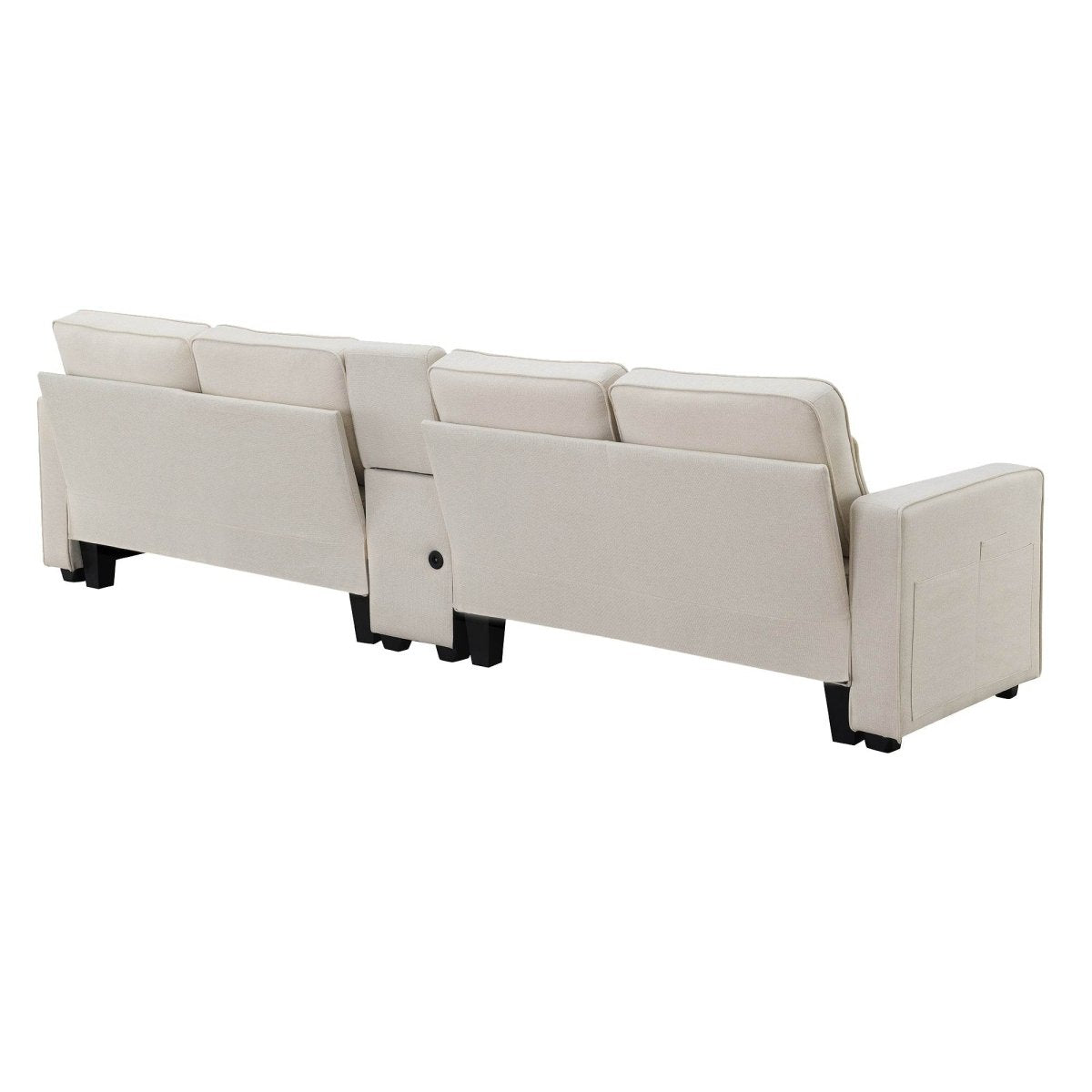 Modern Linen Upholstered Sofa for Four - Sleep Galleria