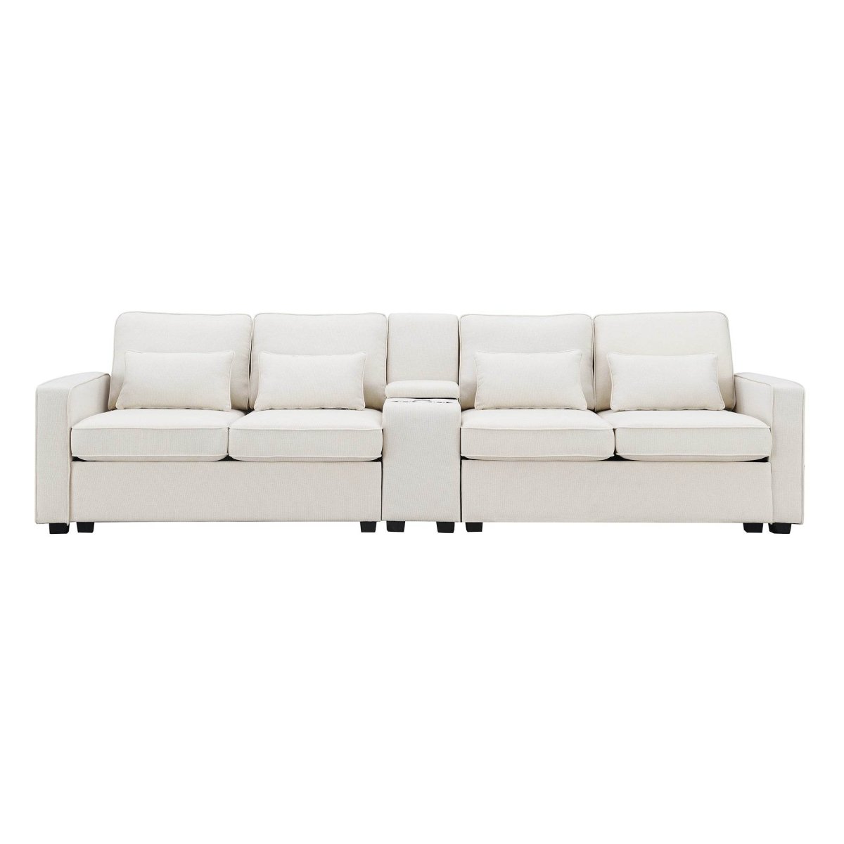 Modern Linen Upholstered Sofa for Four - Sleep Galleria