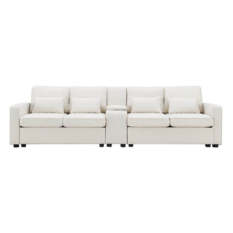 Modern Linen Upholstered Sofa for Four - Sleep Galleria