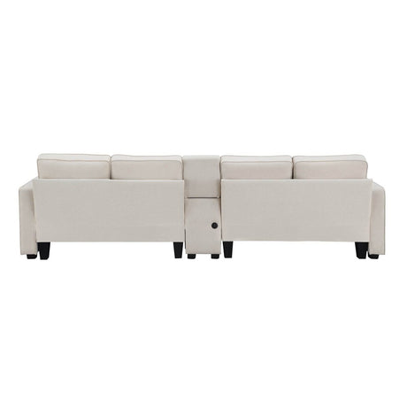 Modern Linen Upholstered Sofa for Four - Sleep Galleria