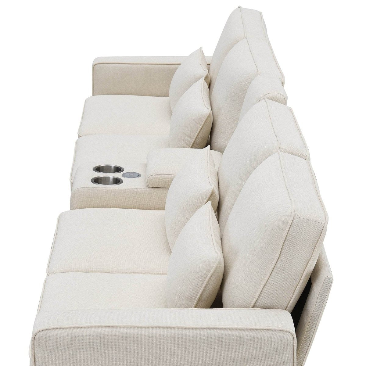 Modern Linen Upholstered Sofa for Four - Sleep Galleria