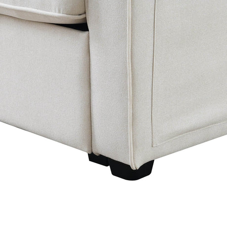 Modern Linen Upholstered Sofa for Four - Sleep Galleria