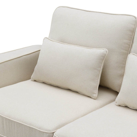 Modern Linen Upholstered Sofa for Four - Sleep Galleria
