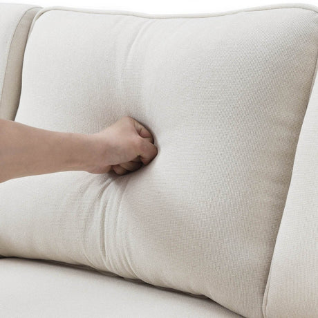 Modern Linen Upholstered Sofa for Four - Sleep Galleria