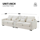 Modern Linen Upholstered Sofa for Four - Sleep Galleria