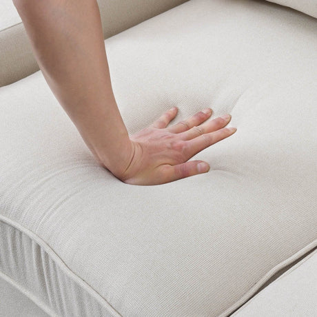 Modern Linen Upholstered Sofa for Four - Sleep Galleria
