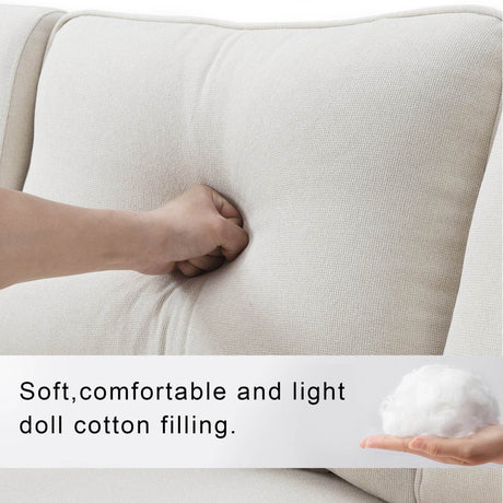 Modern Linen Upholstered Sofa for Four - Sleep Galleria