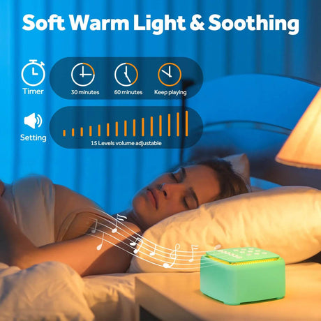 White Noise Sound Machine with Warm Light - Dreams Private Label - Sleep Galleria