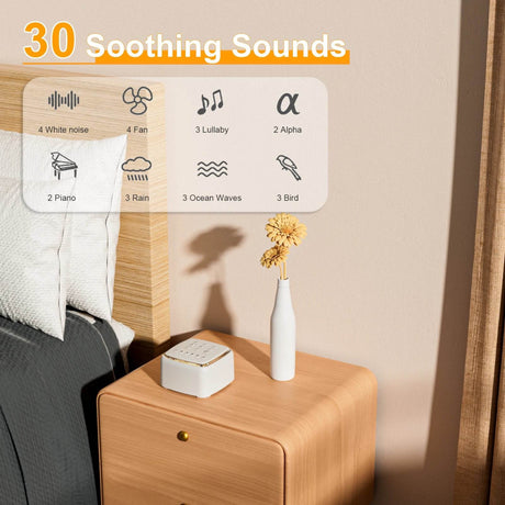 White Noise Sound Machine with Warm Light - Dreams Private Label - Sleep Galleria