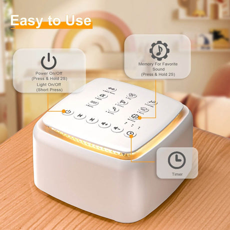 White Noise Sound Machine with Warm Light - Dreams Private Label - Sleep Galleria