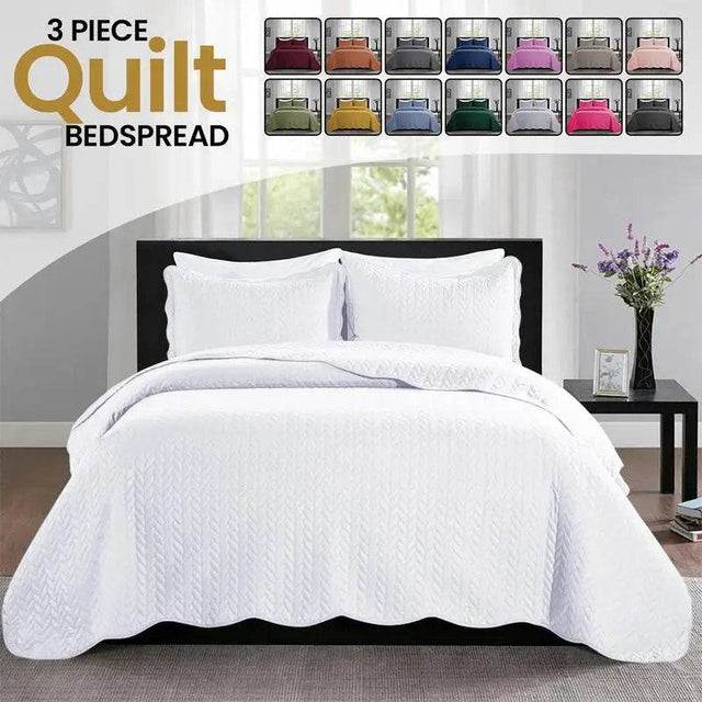 3 - Piece Reversible Microfiber Quilt Bedding Set - Dreams White Label - Sleep Galleria