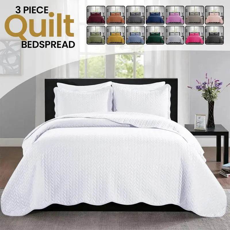 3 - Piece Reversible Microfiber Quilt Bedding Set - Dreams White Label - Sleep Galleria