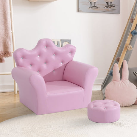 2 - Piece Pink Toddler Sofa Set With Footstool - Dreamtide - Sleep Galleria
