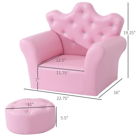 2 - Piece Pink Toddler Sofa Set With Footstool - Dreamtide - Sleep Galleria
