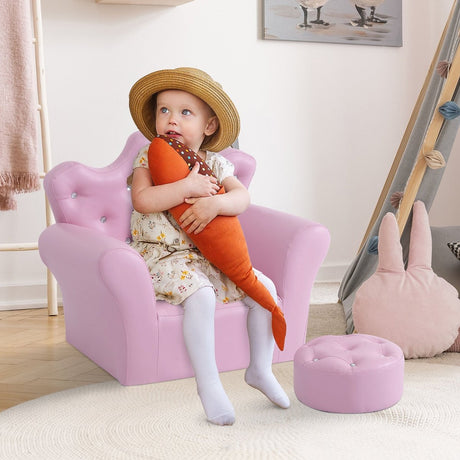 2 - Piece Pink Toddler Sofa Set With Footstool - Dreamtide - Sleep Galleria