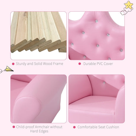 2 - Piece Pink Toddler Sofa Set With Footstool - Dreamtide - Sleep Galleria