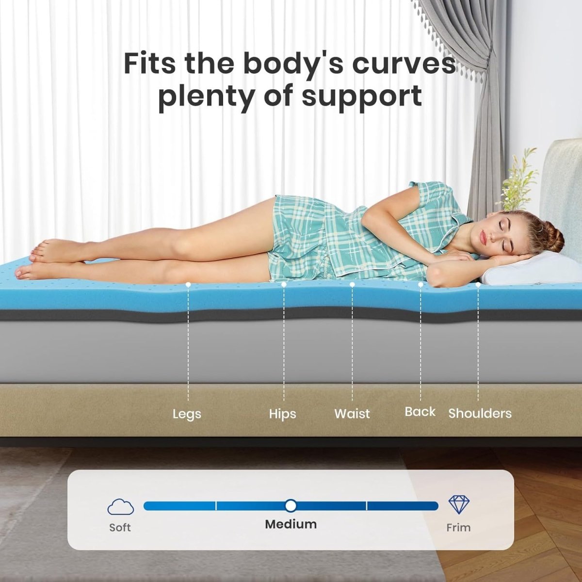 3 - Inch Twin Cooling Gel Infused Memory Foam Mattress Topper - Dreamtide - Sleep Galleria