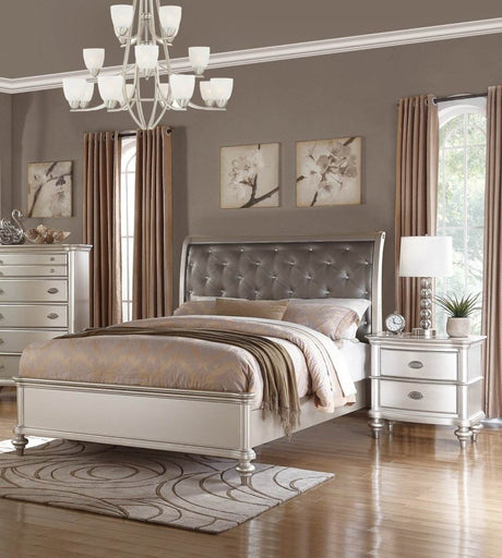 3-Piece Contemporary Faux Leather Bedroom Set With Nightstands - Sleep Galleria