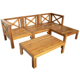 5 - Piece Outdoor Acacia Wood Sectional Patio Sofa Set - Dreamtide - Sleep Galleria
