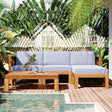 5 - Piece Outdoor Acacia Wood Sectional Patio Sofa Set - Dreamtide - Sleep Galleria