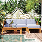 5 - Piece Outdoor Acacia Wood Sectional Patio Sofa Set - Dreamtide - Sleep Galleria