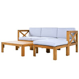 5 - Piece Outdoor Acacia Wood Sectional Patio Sofa Set - Dreamtide - Sleep Galleria