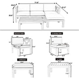 5 - Piece Outdoor Acacia Wood Sectional Patio Sofa Set - Dreamtide - Sleep Galleria