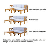 5 - Piece Outdoor Acacia Wood Sectional Patio Sofa Set - Dreamtide - Sleep Galleria
