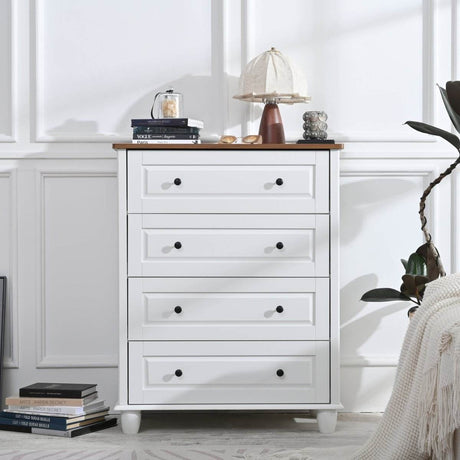 Classic 4-Drawer Ivory White Wood Dresser - Sleep Galleria