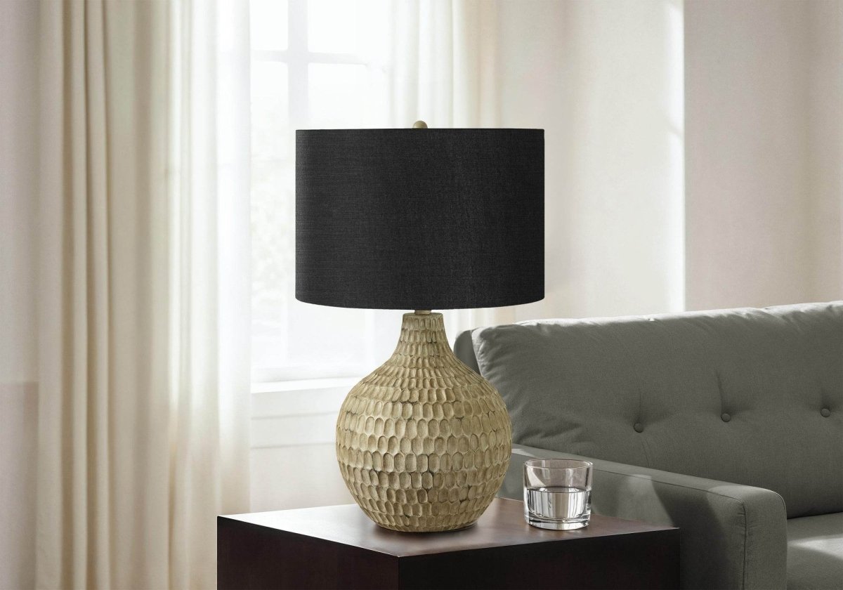 Contemporary Brown Resin Gourd Table Lamp With Shade - Dreamtide - Sleep Galleria