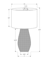 Contemporary Grey Resin Table Lamp With Ivory Shade - Sleep Galleria