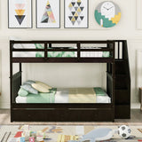 Full - Over - Full Solid Wood Stairway Bunk Bed With Storage - Dreamtide - Sleep Galleria