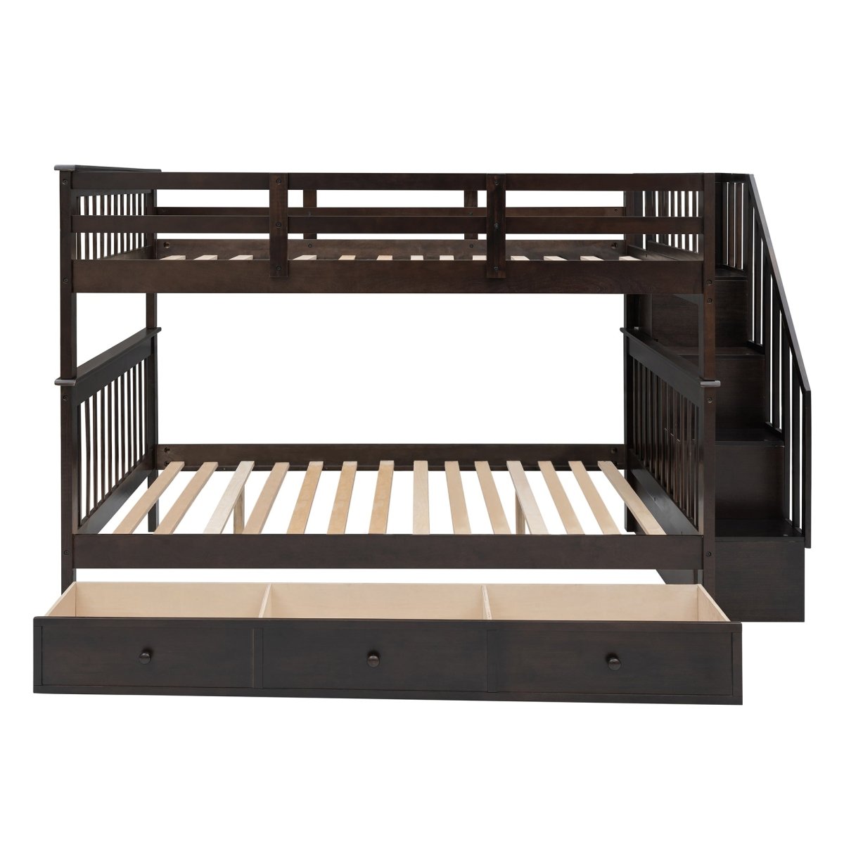 Full - Over - Full Solid Wood Stairway Bunk Bed With Storage - Dreamtide - Sleep Galleria